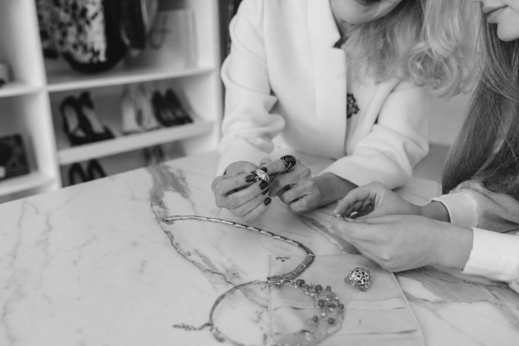 looking at jewelry